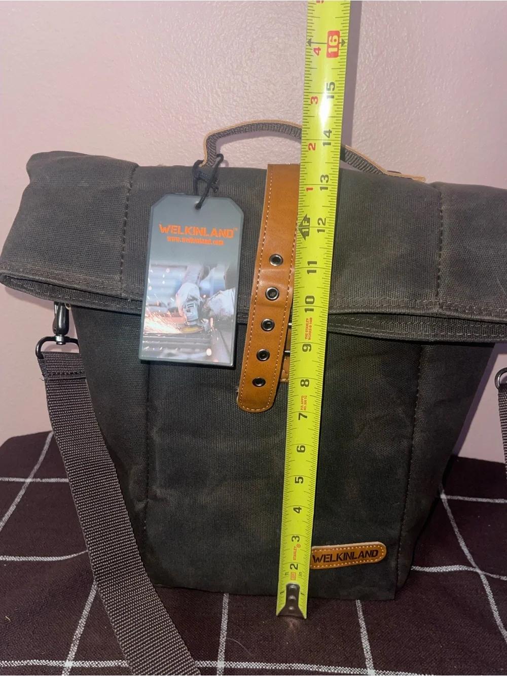 WELKINLAND 6H Insulation Leakproof Waxed Canvas Lunch Bag, Brown Heavy-Duty Lunc